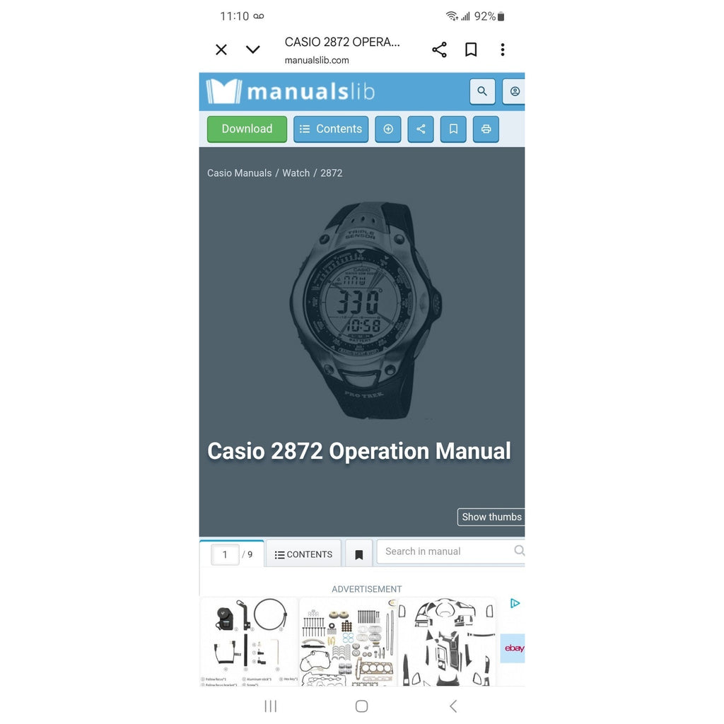 Casio Pro Trek PRG-70 Triple Sensor Solar Watch Pathfinder 2872